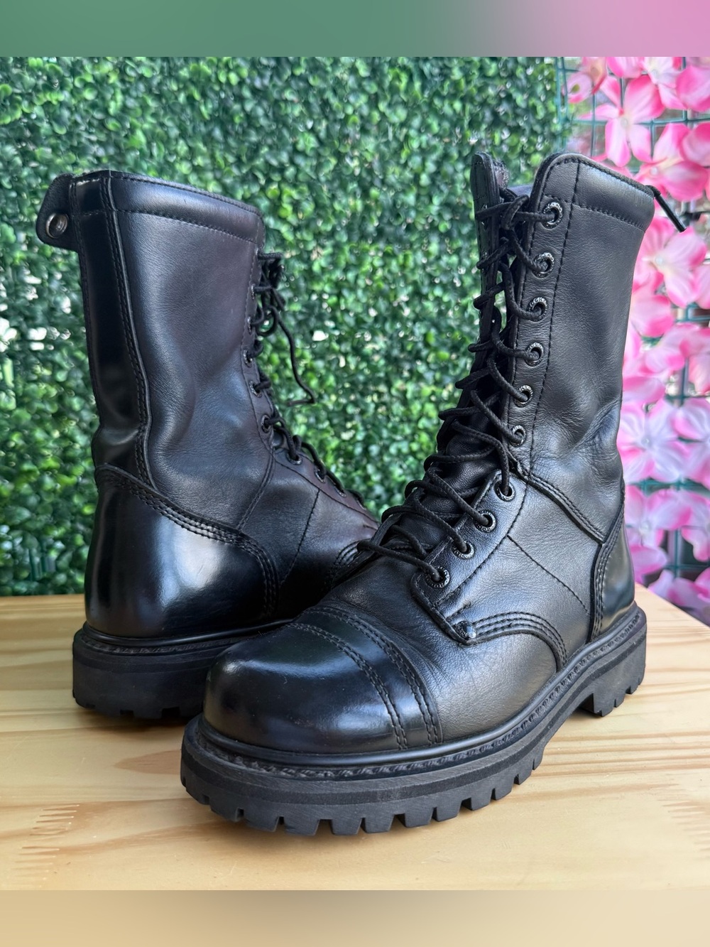 Rocky 4090 Women’s 6.5M Black Leather Side Zip Jump Duty Boots 10” Vintage